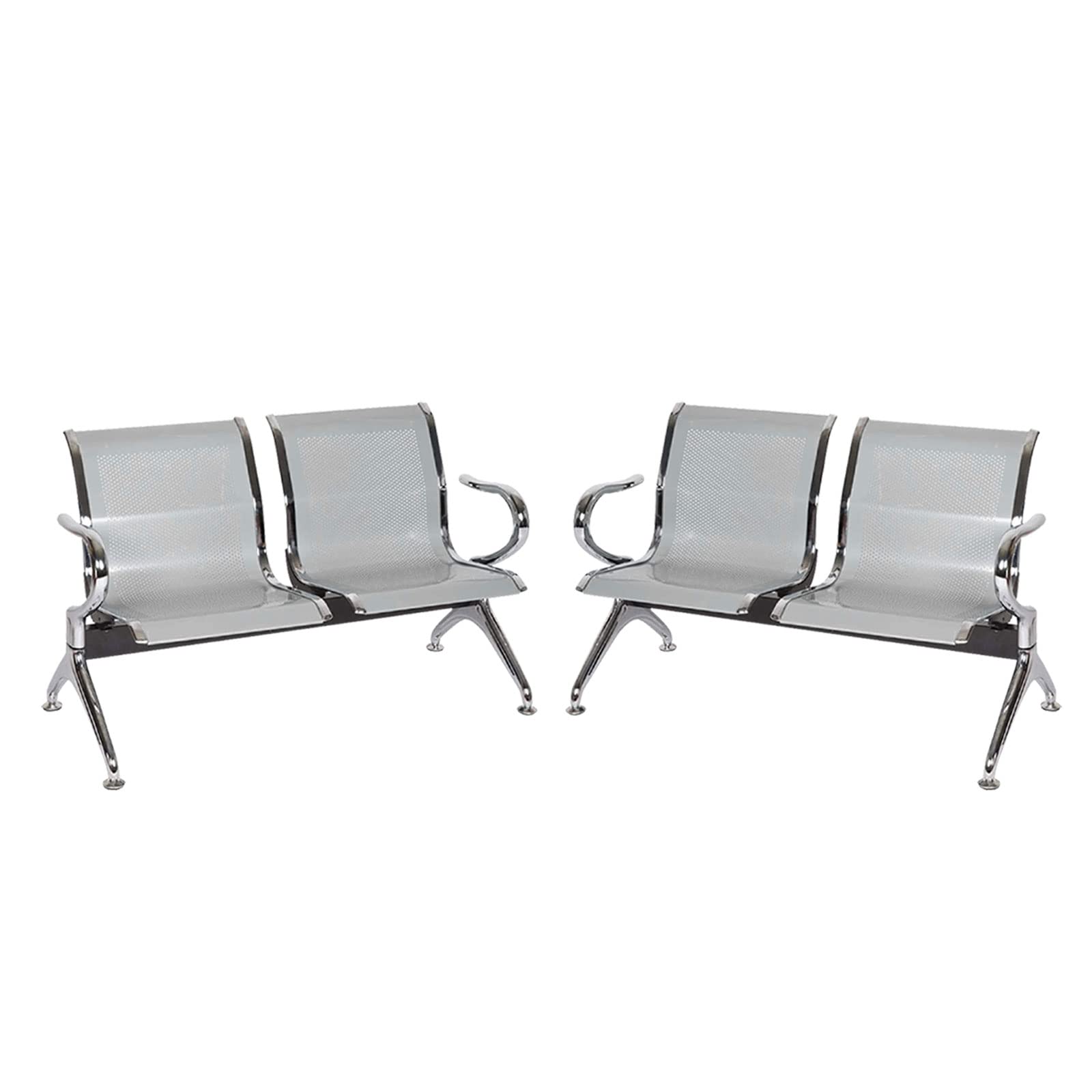 Reception Chairs Waiting Room Chair - Set of 2 Lobby Furniture with Arms Reception Bench for Airport Office Business Bank Hospital (2-Seat)