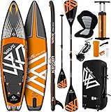 KESSER® Aufblasbare SUP Board Set PRO GTX mit Premium Hochdruckpumpe Transporttasche Stand Up Paddle Board | 350x78x15cm 11.06' | Cam Halterung | Surfboard 6 Zoll Dick Komplettes Zubehör 150kg