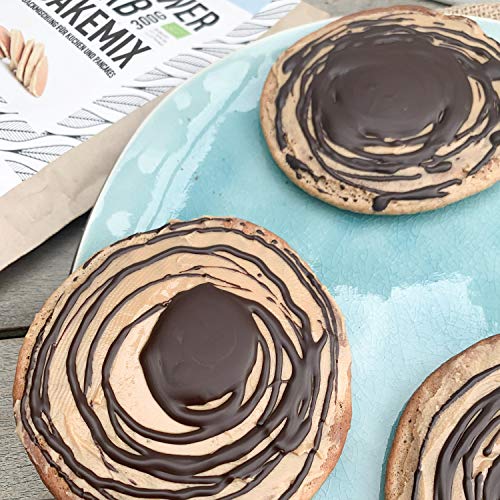 LOWER-CARB VANILLE KUCHEN BACKMISCHUNG - Bio, Gluten-frei, für Kuchen, Pancake, Mugcake, mit viel Protein - clean-eating, ohne Getreide, eiweiss-reich, gesüsst mit Erythrit, Organic Workout