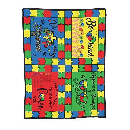 Uttitr Autism Awareness Throw Blanket For Couch Super Soft Bed Fleece Throw Blanket 50"X40" Winter Thermal Flannel Bedding Throws Small Printed Quilt Blankets For Kids #TOP7