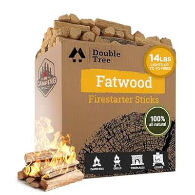 Double Tree Fatwood Fire Starter Sticks - Organic Resin Rich Premium – Fire Starter for Wood Stoves, Fireplaces, Campfires, Bonfires - Non-Toxic (14 Pounds)