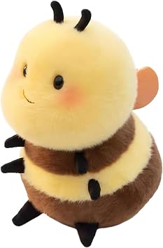 ELAINREN Cuddly Realistic Bee Plush Toy-11.8 Cute Wild Honeybee Stuffed Insect Toy Ultra Soft Bumble Bee Plushies Dolls Gifts