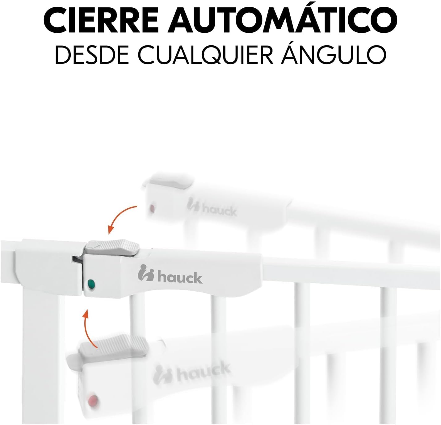 hauck Clear Step Autoclose 2, biała – kratka ochronna na drzwi 84-89 cm, bezpieczna dla dzieci kratka odgradzająca z płaskim wejściem, kratka na drzwi z automatycznym zamykaniem, otwieranie 1 ręką