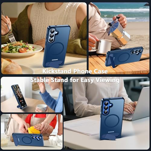 For Samsung Galaxy S26 Plus Case with Stand&Screen Protector,Strong Magnetic Galaxy S26 Plus Phone Case[Adjustable 3 Kickstand Ways] Military Protection Galaxy S26+ Case Slim Shockproof 5G Cover,Blue by Fin2feel - Used condition - Image 7