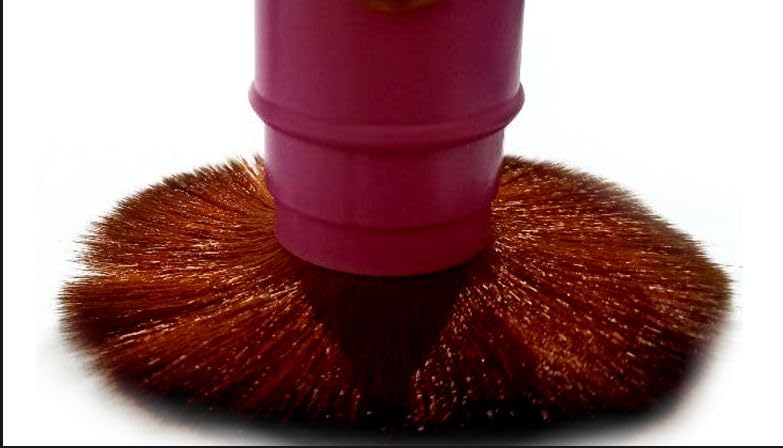 Image of Retractable Pro Beauty Kabuki Makeup Brush - Cosmetic Face Powder Foundation Blush, Slim Portable for Liquid Makeup (Rose Pink)