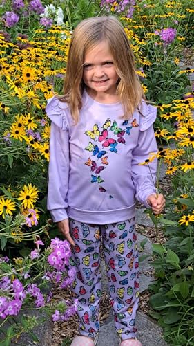 Image of Little Girls Outfits 2 Piece Toddler Long Sleeve Sweatshirt Leggings Pants Fall Winter Clothing Set 2-10 Years