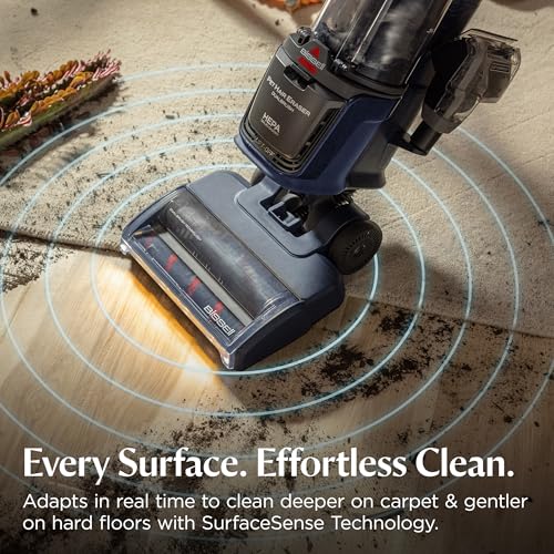 Image of Bissell Pet Hair Eraser DualBrush Upright Vacuum with Two Brush Rolls, DualBrush Self-Cleaning Technology, HEPA Sealed Allergen System, Bright FurFinder Headlights, Lift-Off Pod, 42946