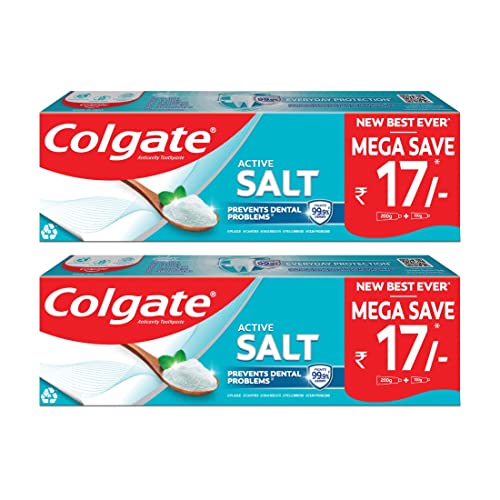 Colgate Active Salt Toothpaste, 300gm Saver Pack (Pack of 2)