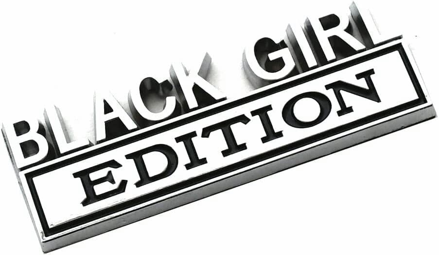 Image of 2Pc Black Girl Edition Emblem 3D Fender Badge Car Truck Decal Fit for Car Truck SUV (Chrome Black)