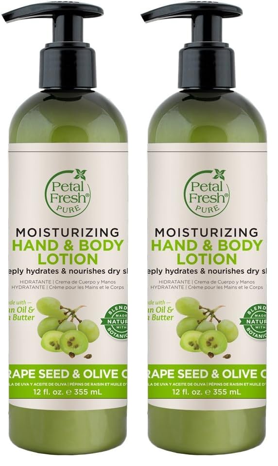Petal Fresh Üzüm Çekirdeği & Zeytinyağı Özlü Nemlendirici El ve Vücut Losyonu, 355 ml (2 paketi)