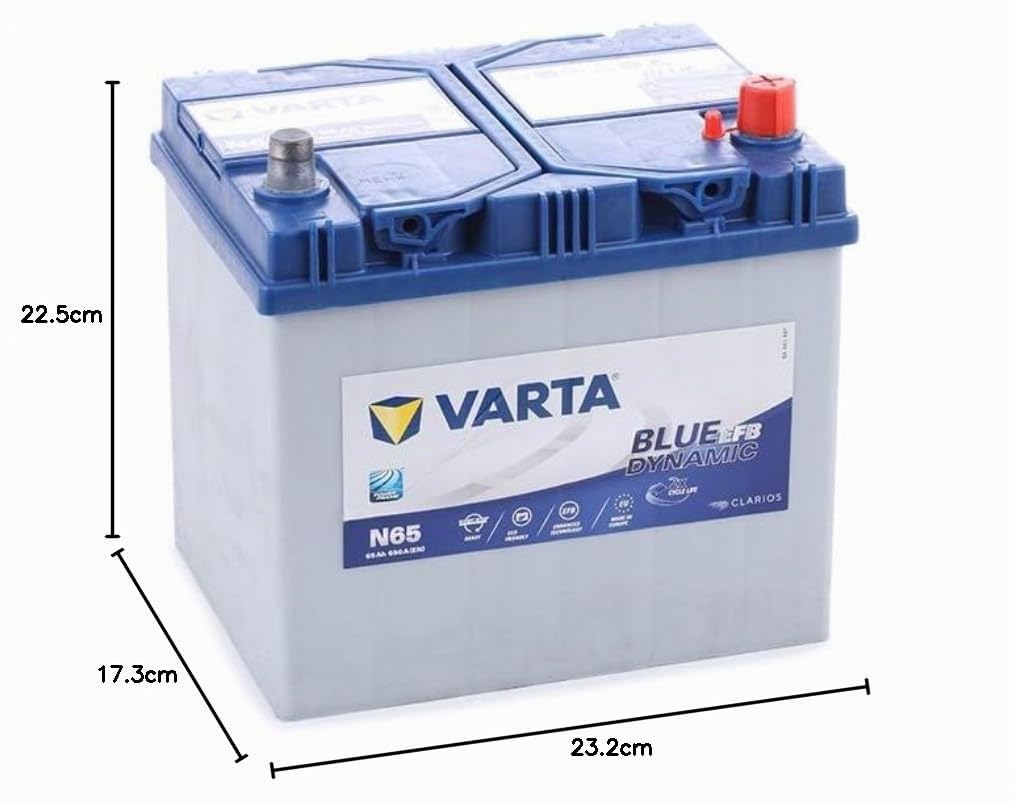 N65 Varta Start-Stop EFB Auto Batteria 12V 65Ah (565501065) Type 005L