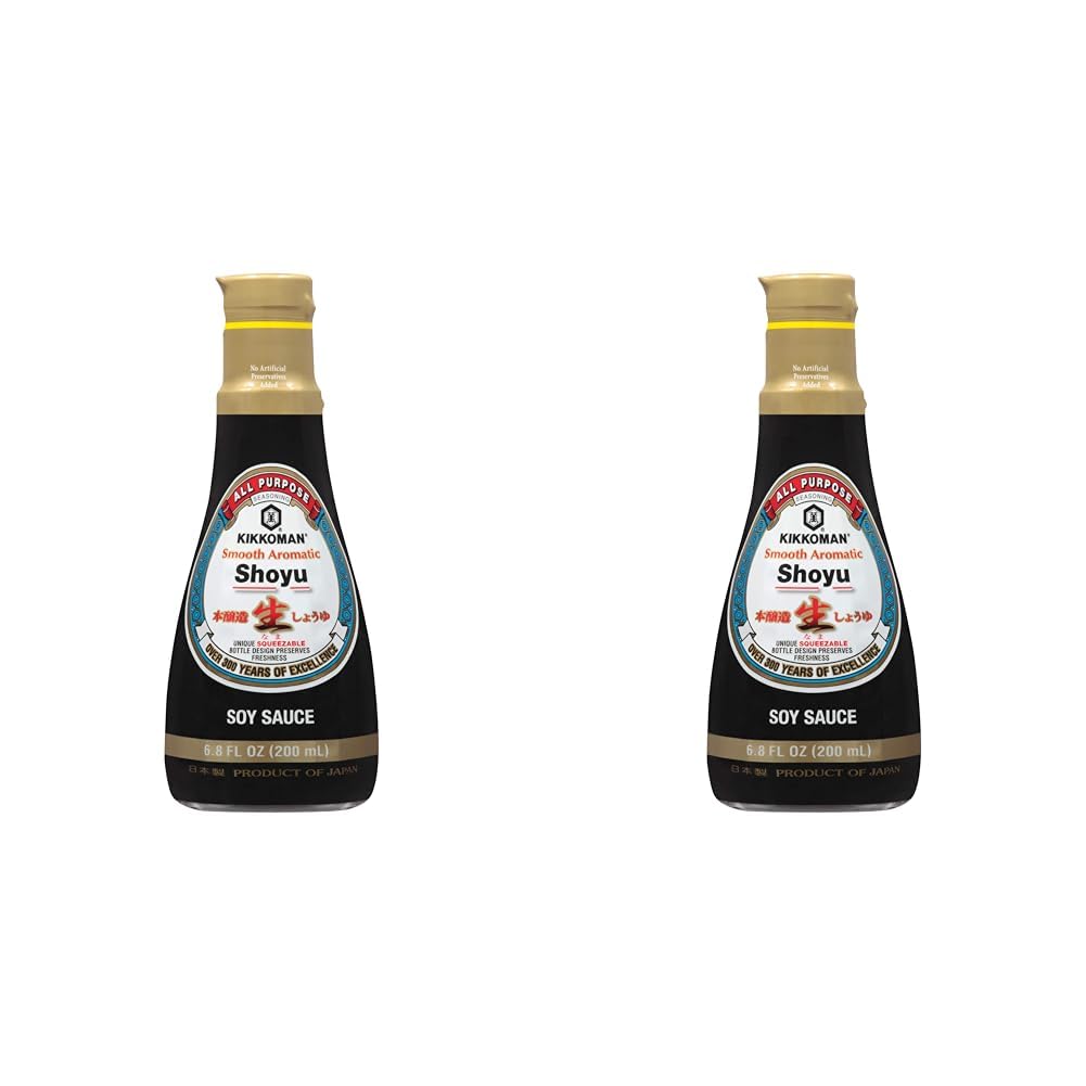 Kikkoman Smooth Aromatic Soy Sauce, 6.8 Fl Oz (Pack of 2)