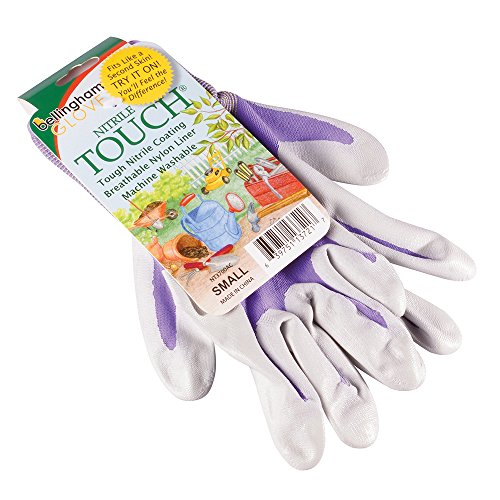 Brussel&rsquo;s Bonsai Nitrile Tough Gardening Gloves &ndash; Durable Nitrile Coated Gloves &ndash; Purple...