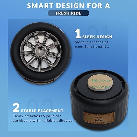 Image of NEODRIFT 'NeoWheel' (Set of 2) | New Car | Premium Dashboard Car Perfume Air Freshener (Long-Lasting Car Fragrance, Premium Stylish Accessory)