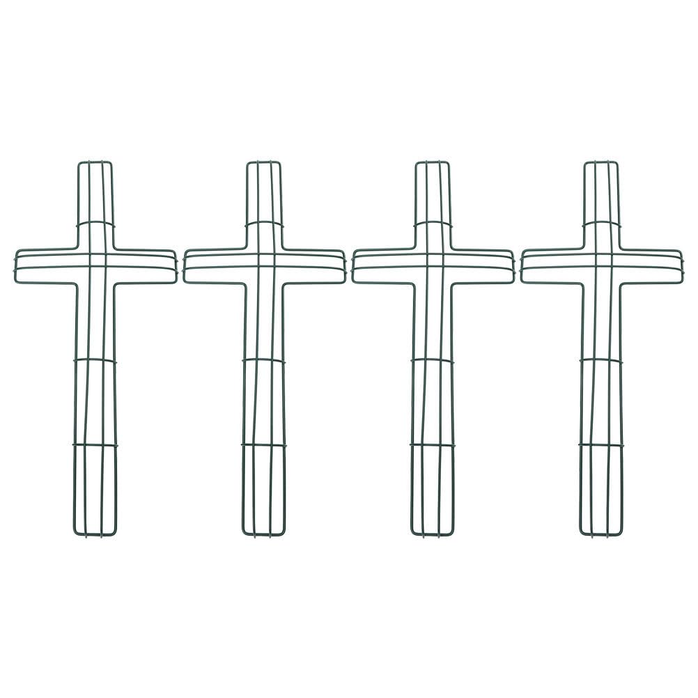 Couronnes en métal en forme de croix Unomor lot de 4 cadre support floral extérieur