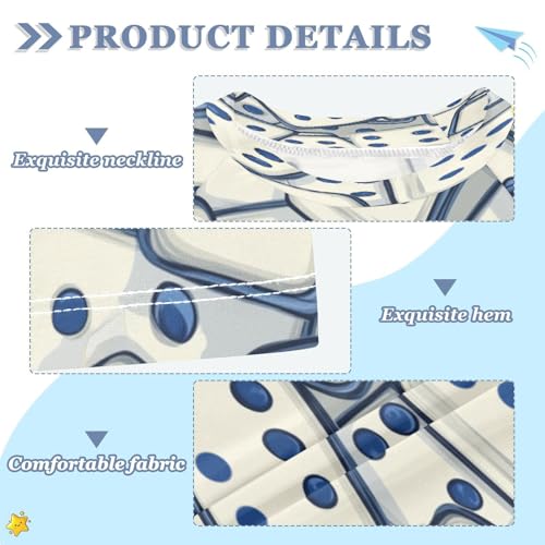 Boys Short Sleeve T-Shirts Blue Dominoes Game Rashguard Kids Swim Shirts Sun UPF 50+3