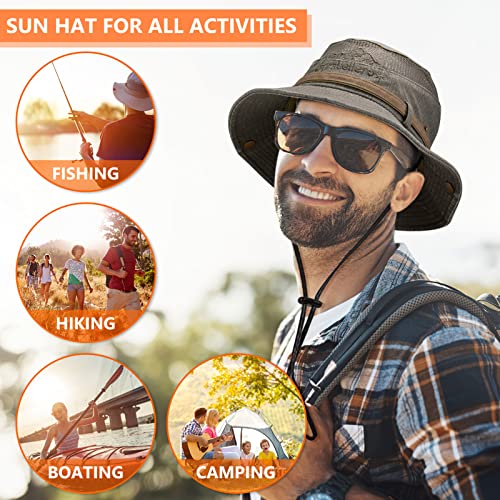 Obling Sun Hat, Fishing Hat Upf 50 Wide Brim Bucket Hat Safari Boonie Hat Army Green #TOP6