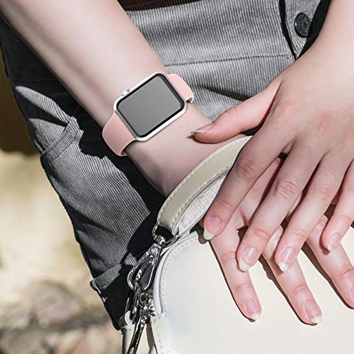 Sport Band Compatible with Apple Watch iWatch Bands 38mm 40mm 42mm 44mm,Soft Silicone Strap Wristbands for Apple Watch Series 3 Series 5 Series 6 Series 4 Series 2 Series 1 Series SE Women Men Pack 3 - Thumbnail 6