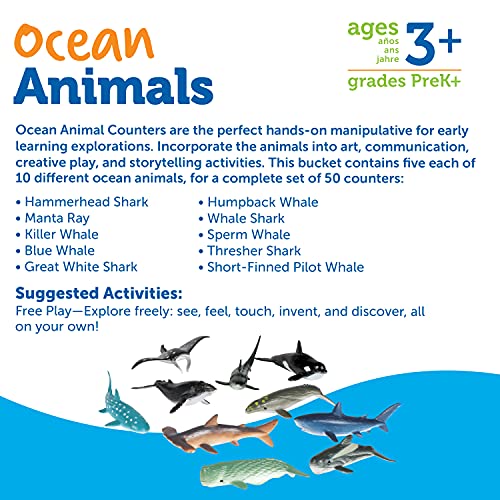 Learning Resources Ocean Animals - 50 Pieces, Ages 3+ Toddler Learning Toys, Perfect for Math Counters and Imaginative Play by Learning Resources - Image 6