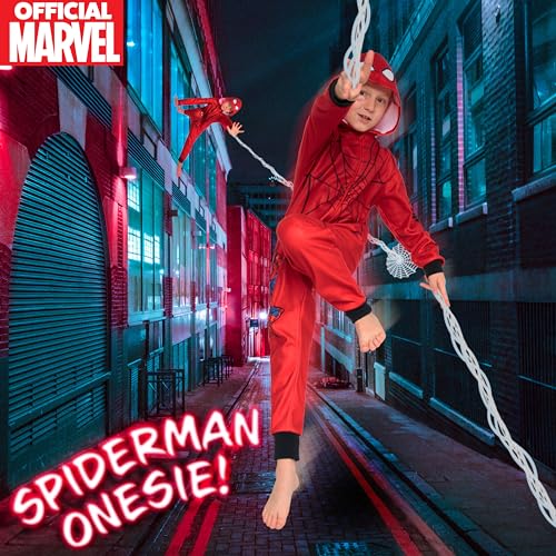 Marvel Fleece Pyjama for Boys - Cosy Kids PJs Comfy Loungewear - Boys Gifts (Red Spiderman, 5-6 Years)2