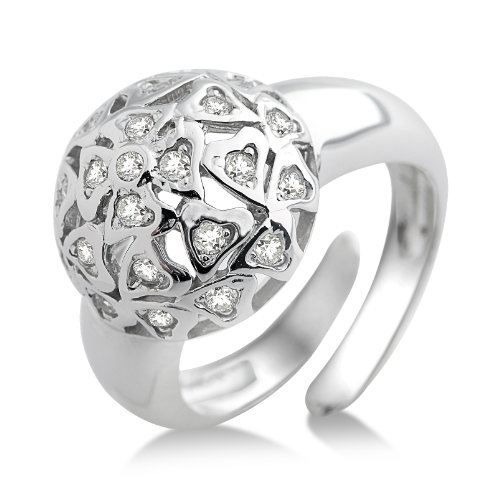 MIORE by Joy - JA139RM52 - Bague Femme - Coeurs - Argent 925/1000 6.2 GR - Oxyde de Zirconium