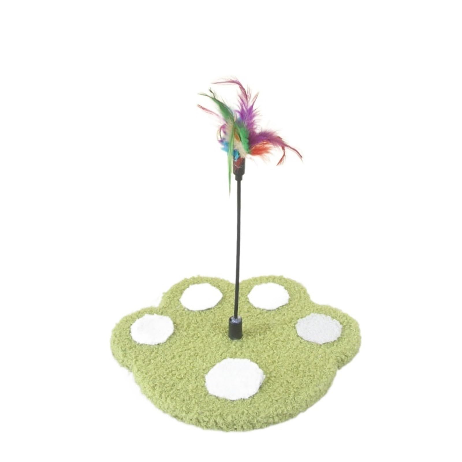 Griffoir pour chat vert avec balles en peluche pour l'exercice et le saut des petits félins