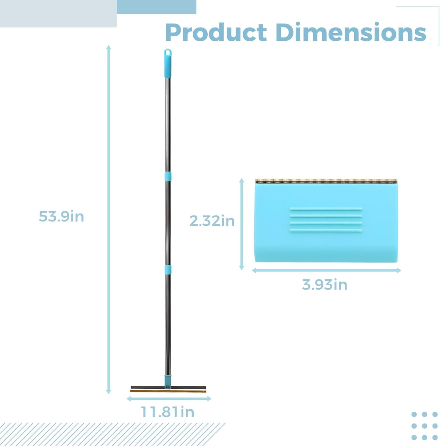 3 Pcs Pet Hair Removal Tool Set, Blue, Includes Y-Shaped, Small Sized, and Silicone Scraper, Multifunctional Dog and Cat Brush for Carpet, Couch, Car Interior Detailing
