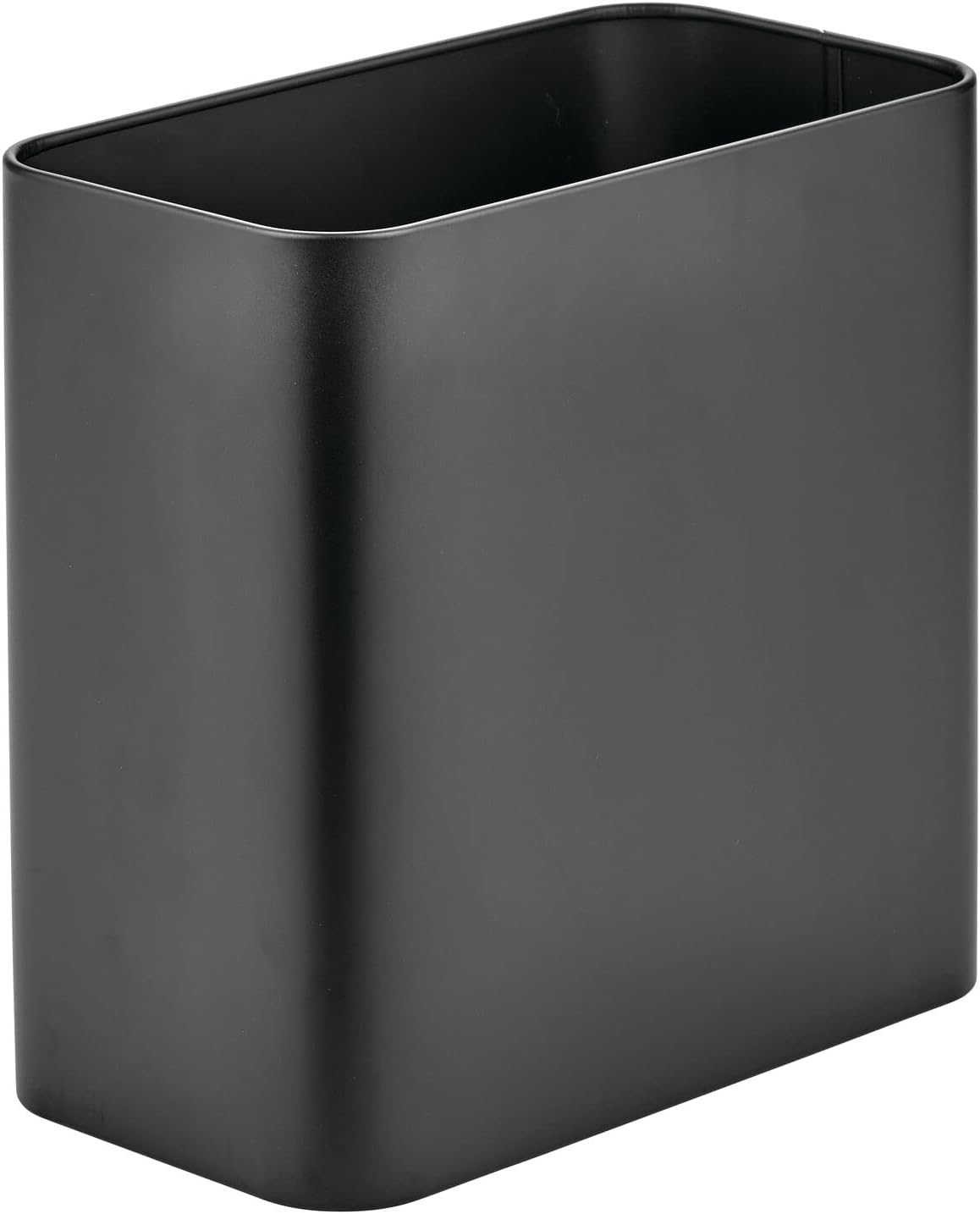 mDesign Small Metal 2.4 Gallon Trash Can Wastebasket Garbage Bin for Bathroom - Mini Slim Rubbish Waste Bin Trashcans for Master or Guest Bath, Bedroom, Garage, Laundry Room, or Playroom, Soft Brass, Pack of 1