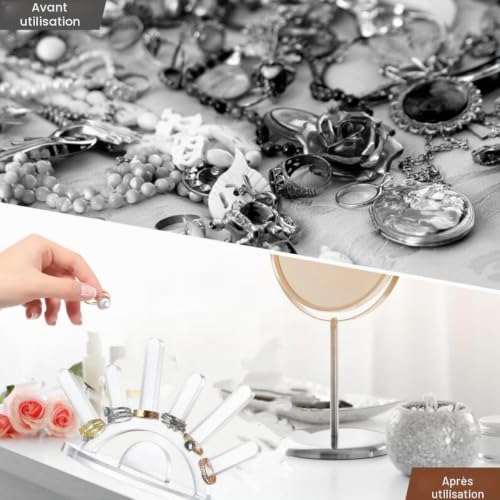 JFangZHZH Porte Bagues,Support pour Bagues,Porte Bijoux en Acrylique,Organisateur de Bijoux,Accessoire Bijouterie,Présentoir pour Bijouterie,pour Bracelets,Colliers,Boucles d'oreilles,Montres – vue 8