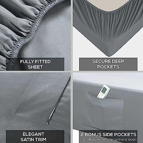 image for Mueller Luxury 4 Piece Twin XL Sheet Sets - Ultra-Soft 1800 Series, Co