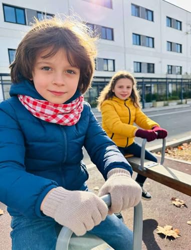 Image of 3 Pairs Magic Gloves Kids 3-12 Boys Girls Black Knit Gloves Warm Winter | Stretch Knit Fabric,Kids Winter Gloves XS /S for choice,School Cycling Drawing,Outdoor Sports Gloves,Festival Warm Gifts