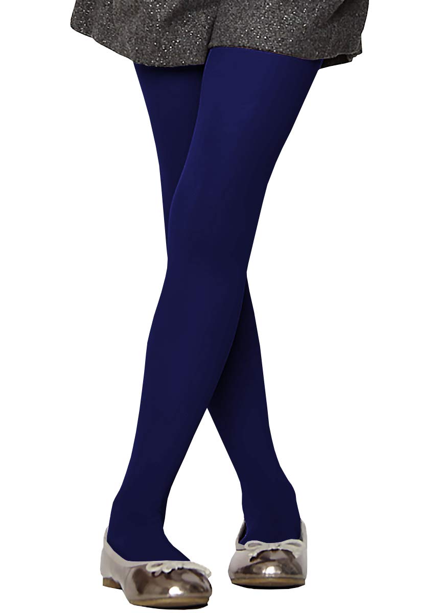 AG FASHION Girls, Baby Childs Tights Pantyhose 16 Bright Colors 3 Sizes Age 2-11 (S (2-4 YEAERS, Height range 65-90cm), Navy Blue)