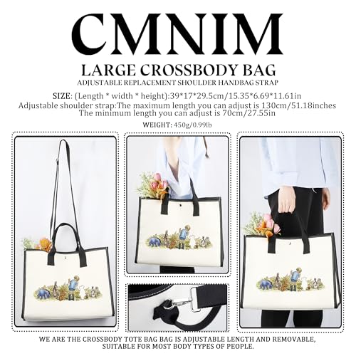 CMNIM Bear Large Tote Bag Cartoon Character Strap Crossbody Purses Cartoon Lover Merch BFF Gift2