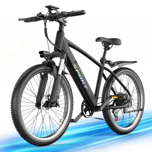 Electric Bike for Adults – 7 Speed 26" Mountain E-Bike, 1500W Peak Brushless Motor 25MPH,375Wh Removable Battery, Up to 25-40 Miles Range, Step Over Commuter, Electric Bike is UL 2849