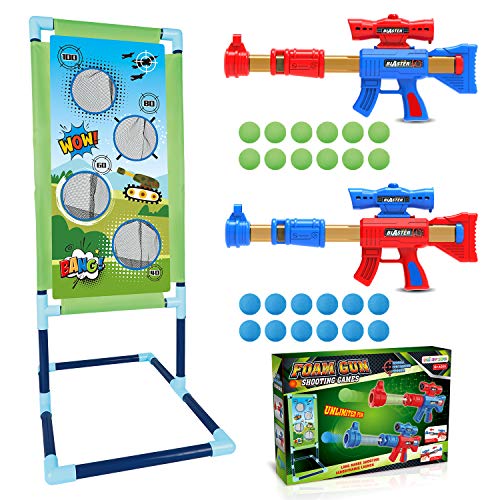 Springflower SFSHOT01 Shooting Game Toy For 5 6 7 8 9 10+ Years Olds Boys,2Pk Foam Ball Popper Air Toy Guns With Standing Shooting Target,24 Foam Balls, Ideal Gift thumb #5