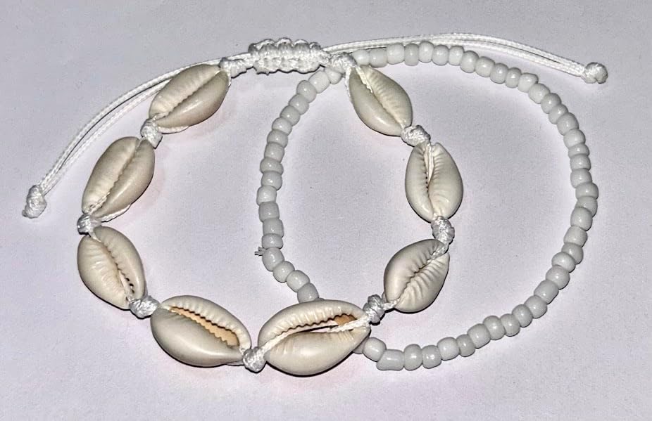 Natural Cowrie Shell Anklets for woman, White Beaded Beach Ankle Bracelet, Adjustable Summer Foot Jewelry, waterproof, novelty anklets, bracelet anklet, jewerly for woman - Image 6