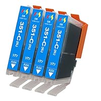 Amazon.co.jp: Canon BCI-351XLC シアン 大容量 4個パック互換インク