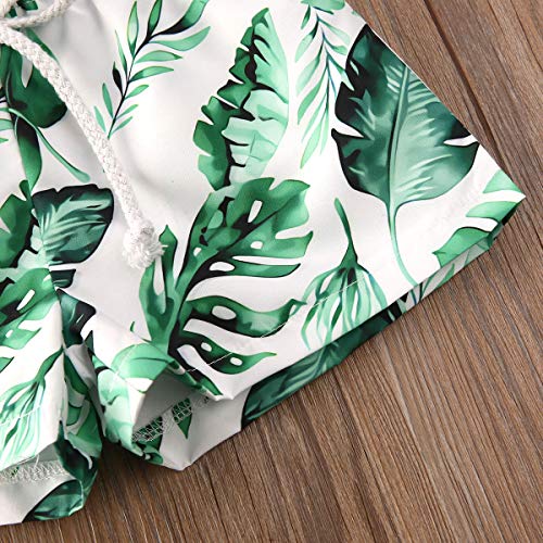 Image of BULINGNA Toddler Baby Boys Swim Shorts Coconut Tree and Leaves Print Swimming Trunk Kids Boy Waves Swimwear