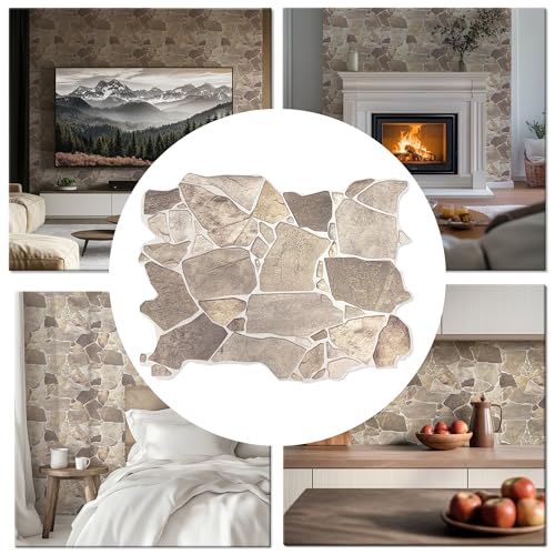 CONCORD WALLCOVERINGS ™ Retro-Art 3D Faux Stone Wall Panels, Pack