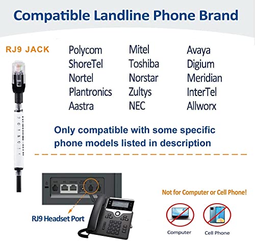 Arama Phone Headset With Microphone Noise Canceling & Mute Switch Rj9 Telephone Headsets Compatible With Polycom Mitel Fanvil Huwei Shoretel Nec Siemens Aastra Plantronics Landline Phones #TOP2