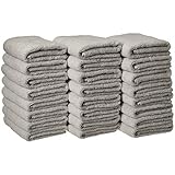 Amazon Basics Cotton Hand Towels, Gray - 24-Pack