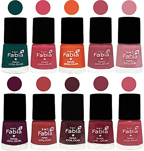 Image of ALL IN ONE (PACK OF 10), Long Lasting Glossy Nail Polish, 6 ml Each, All Vibrant Colours,02103
