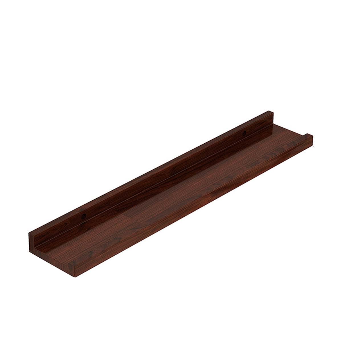 Mensola sospesa in noce scuro con luce a LED, decorazione da parete per soggiorno, camera da letto, bagno, ufficio, cucina, 12 x 90 cm, elegante soluzione espositiva
