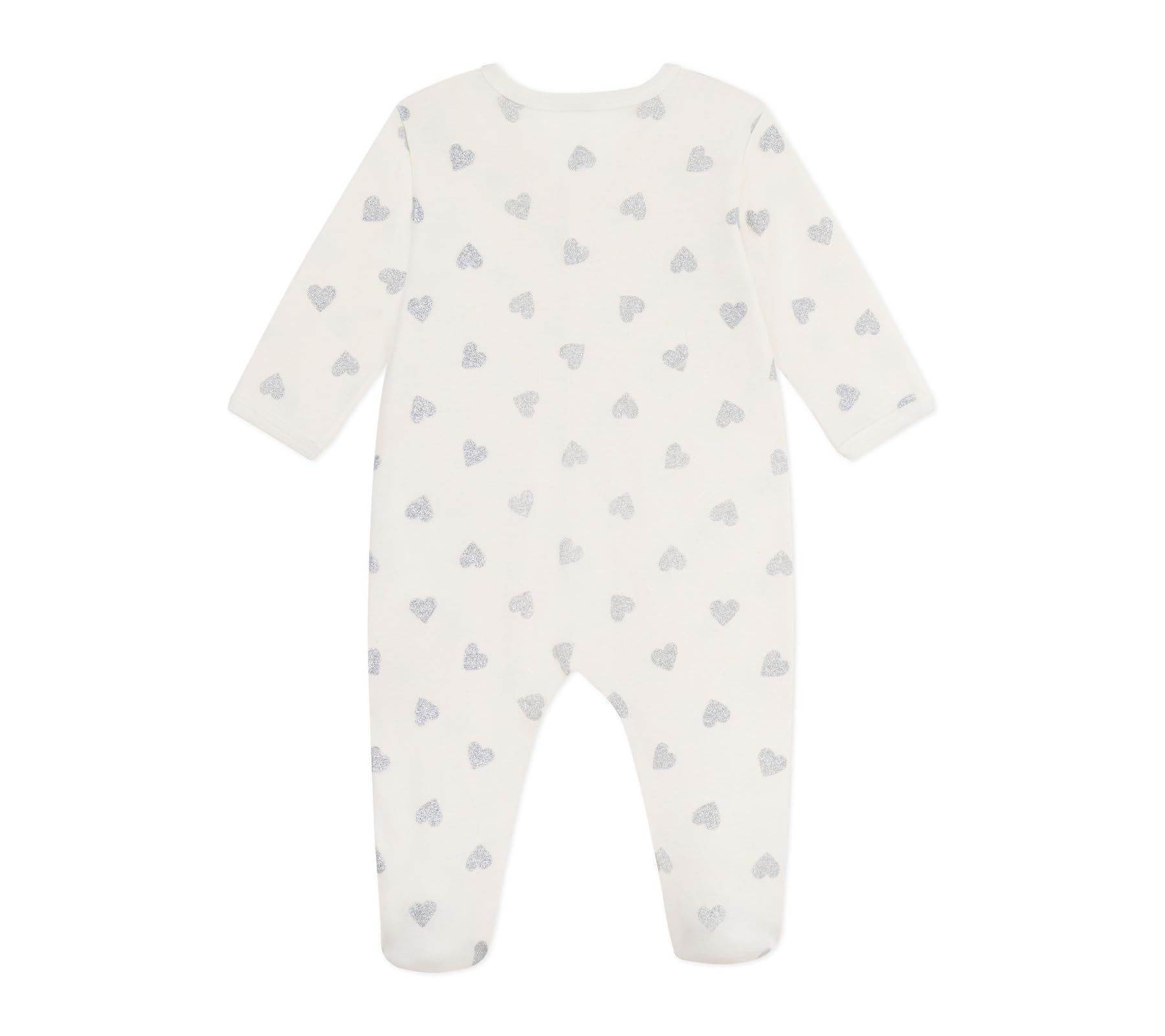 Petit Bateau Pyjama bébé en Coton imprimé cœurs argentés