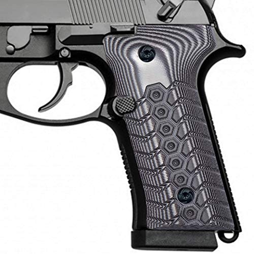 Guuun G10 Grips for Beretta M9A3 / Beretta 92 Vertec, Mechanical Texture - Grey/Black