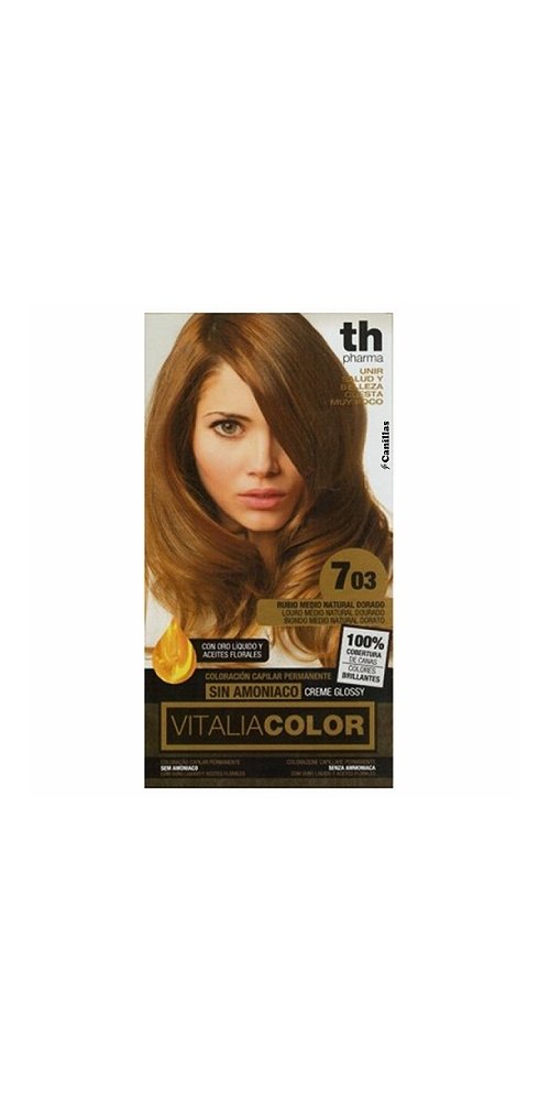 Th Pharma Th Vitalia Color Tinte Nº 703 Rubio Medio Natural Dorado Sin Amoniaco 100 g