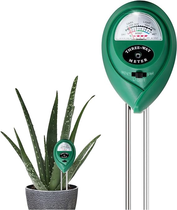 Soil Moisture Meter, 3-in-1 Soil pH Meter,Light & Plant Moisture Meter for Plants Indoor&Outdoor, Dual Sensor Soil Hygrometer for Garden, Lawn, Farm, Pots&Backyard Gardening Soil Test Kit-image-24
