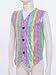 Jan Jean Girls Boys Metallic Plaid Jazz Disco Hip Hop Choir Dance Vest Top Sleeveless Button Waistcoat Fancy Party Jacket Multicolor 3-4 Years