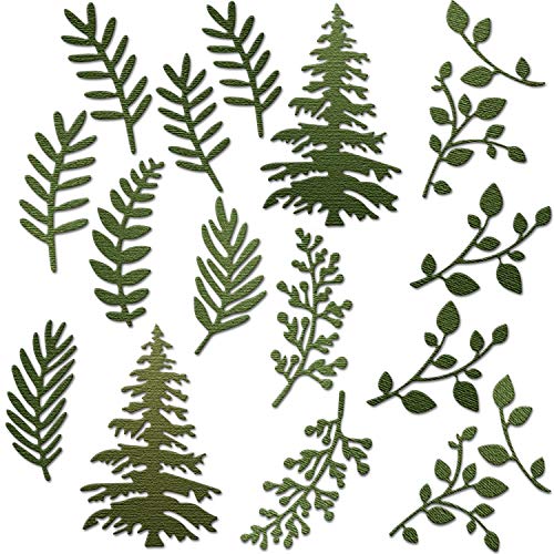 17 Pieces Plant Die Set Tree Metal Die Cuts Scrapbooking Card Making Die Cuts Thanksgiving Christmas Craft Dies Cut Stencils for DIY Embossing Photo Decorative Paper Dies Scrapbooking Card Making