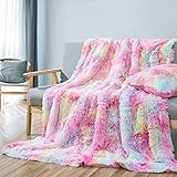 🌈【Decoración de Moda】La manta suave tiene un diseño elegante y clásico de color arcoíris, que se puede combinar perfectamente con sofás, camas y sillas, agregando un hermoso color a su entorno.